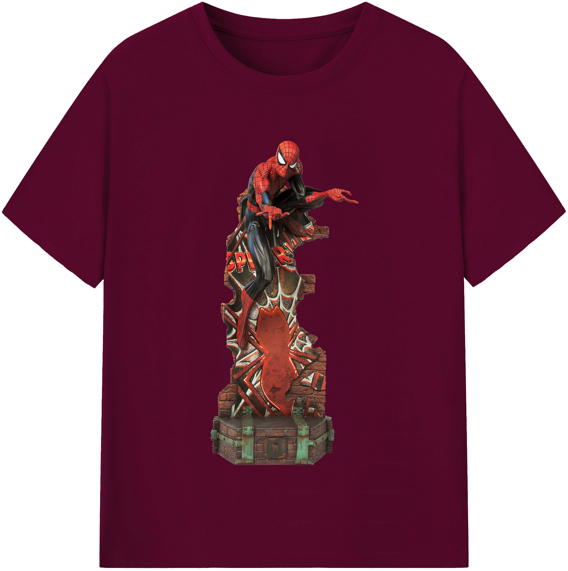 （画像用） Spider Man スパイダーマン レディースカジュアルプリントTシャツ（綿100％）